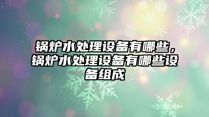 鍋爐水處理設備有哪些，鍋爐水處理設備有哪些設備組成