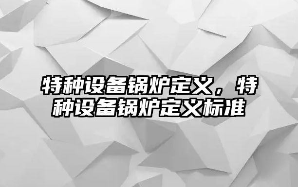 特種設備鍋爐定義，特種設備鍋爐定義標準