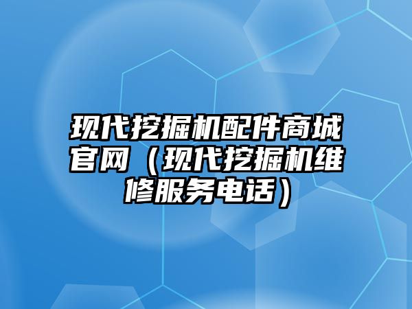 現代挖掘機配件商城官網（現代挖掘機維修服務電話）