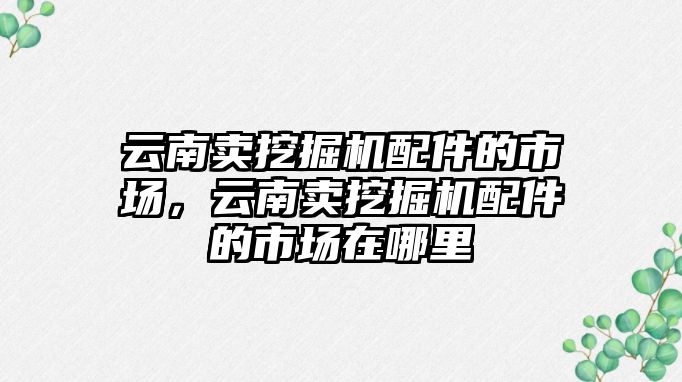 云南賣挖掘機配件的市場，云南賣挖掘機配件的市場在哪里