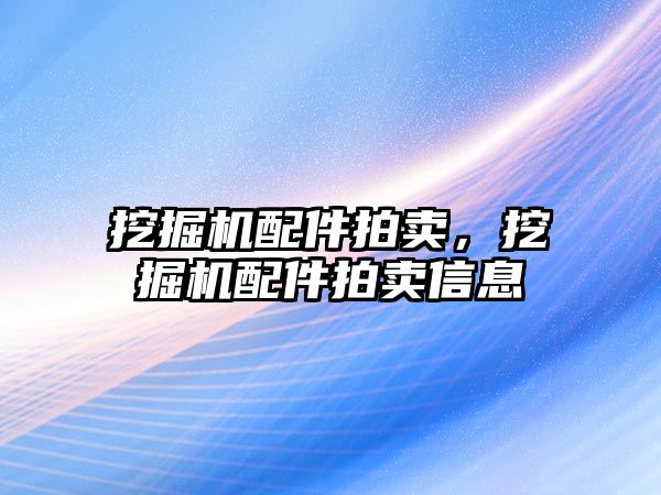 挖掘機配件拍賣，挖掘機配件拍賣信息