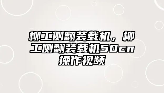 柳工側翻裝載機，柳工側翻裝載機50cn操作視頻