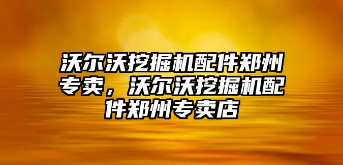 沃爾沃挖掘機配件鄭州專賣，沃爾沃挖掘機配件鄭州專賣店