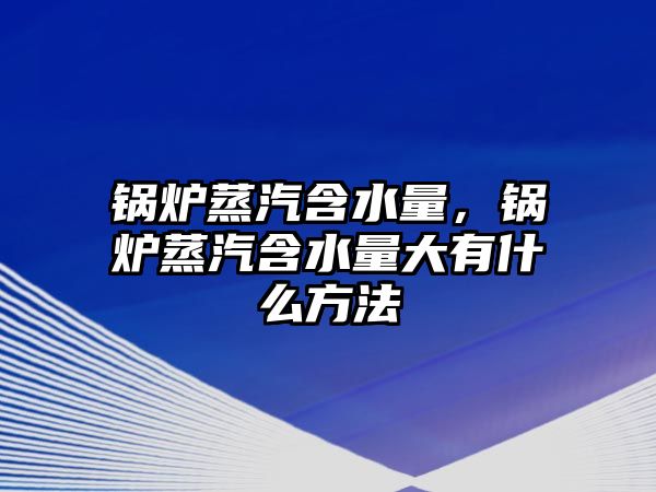 鍋爐蒸汽含水量，鍋爐蒸汽含水量大有什么方法