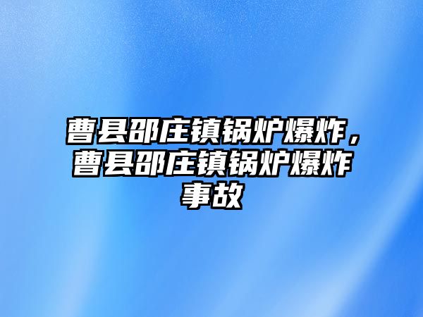 曹縣邵莊鎮鍋爐爆炸，曹縣邵莊鎮鍋爐爆炸事故