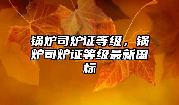 鍋爐司爐證等級，鍋爐司爐證等級最新國標