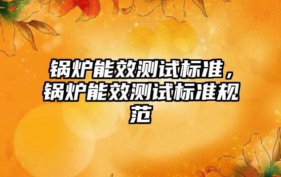 鍋爐能效測試標準，鍋爐能效測試標準規范