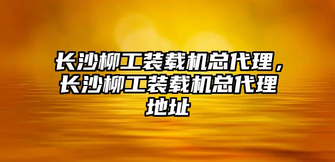 長沙柳工裝載機總代理，長沙柳工裝載機總代理地址