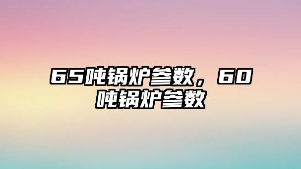 65噸鍋爐參數，60噸鍋爐參數