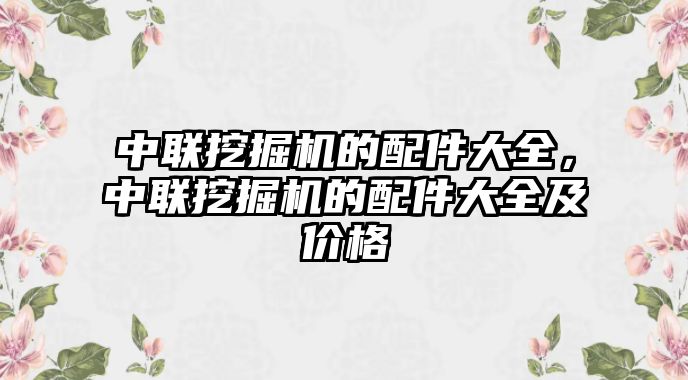 中聯挖掘機的配件大全，中聯挖掘機的配件大全及價格