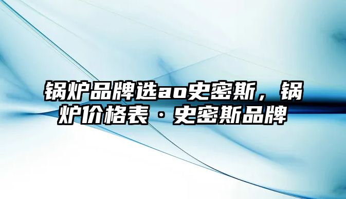 鍋爐品牌選ao史密斯，鍋爐價格表·史密斯品牌