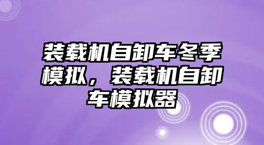 裝載機自卸車冬季模擬，裝載機自卸車模擬器