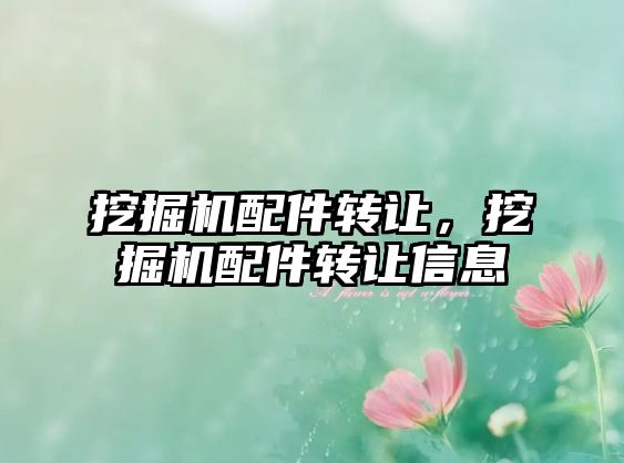 挖掘機配件轉(zhuǎn)讓，挖掘機配件轉(zhuǎn)讓信息