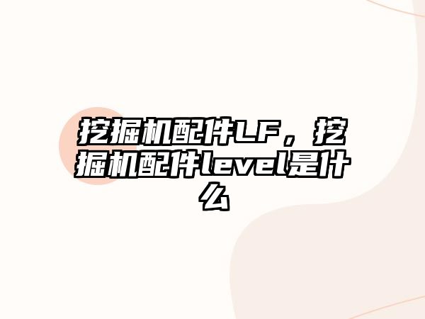 挖掘機配件LF，挖掘機配件level是什么