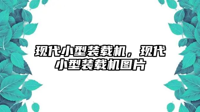 現代小型裝載機，現代小型裝載機圖片