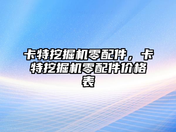 卡特挖掘機(jī)零配件，卡特挖掘機(jī)零配件價(jià)格表