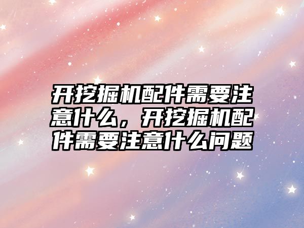 開挖掘機配件需要注意什么，開挖掘機配件需要注意什么問題