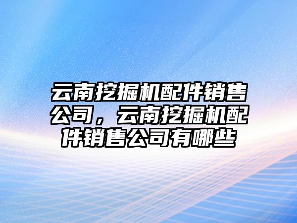 云南挖掘機配件銷售公司，云南挖掘機配件銷售公司有哪些