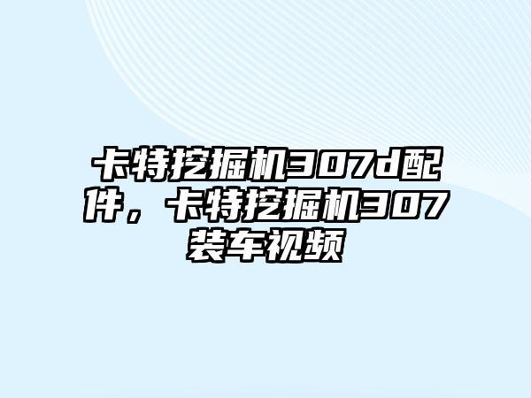 卡特挖掘機(jī)307d配件，卡特挖掘機(jī)307裝車視頻