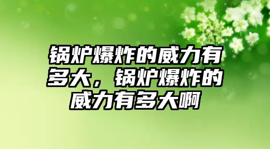 鍋爐爆炸的威力有多大，鍋爐爆炸的威力有多大啊