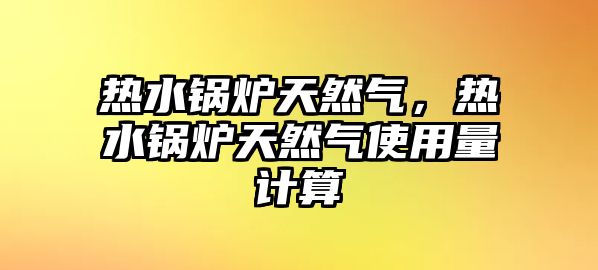 熱水鍋爐天然氣，熱水鍋爐天然氣使用量計算