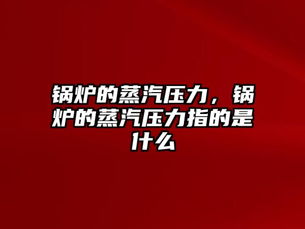 鍋爐的蒸汽壓力，鍋爐的蒸汽壓力指的是什么