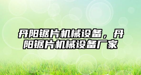 丹陽鋸片機械設備，丹陽鋸片機械設備廠家