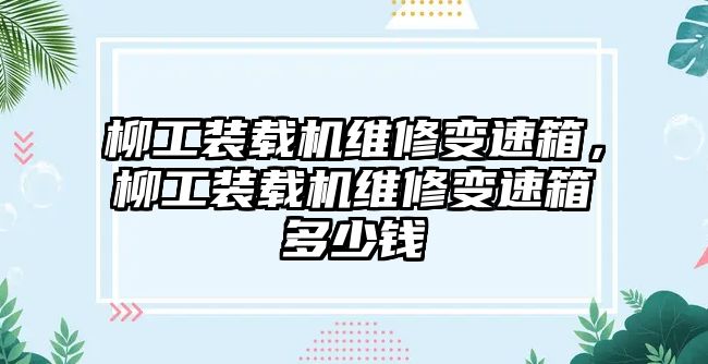 柳工裝載機維修變速箱，柳工裝載機維修變速箱多少錢