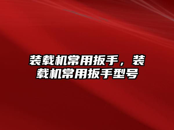 裝載機常用扳手，裝載機常用扳手型號