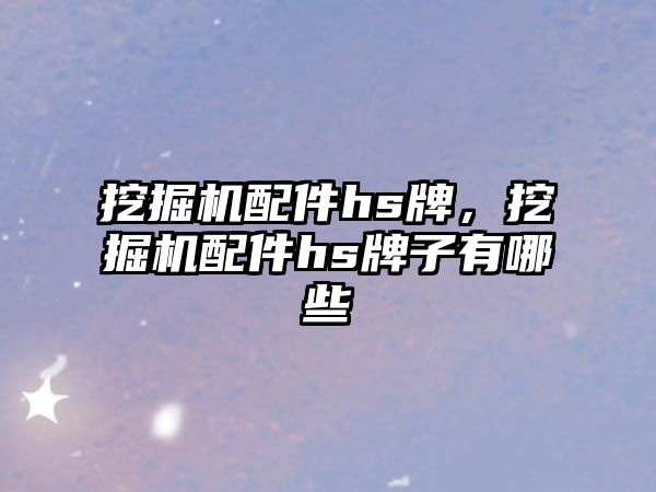 挖掘機配件hs牌，挖掘機配件hs牌子有哪些