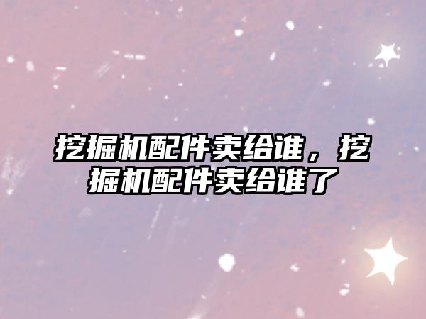 挖掘機配件賣給誰，挖掘機配件賣給誰了