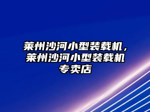 萊州沙河小型裝載機，萊州沙河小型裝載機專賣店