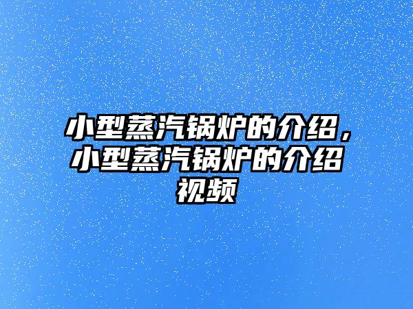 小型蒸汽鍋爐的介紹，小型蒸汽鍋爐的介紹視頻