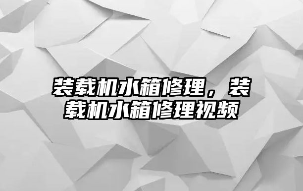 裝載機水箱修理，裝載機水箱修理視頻