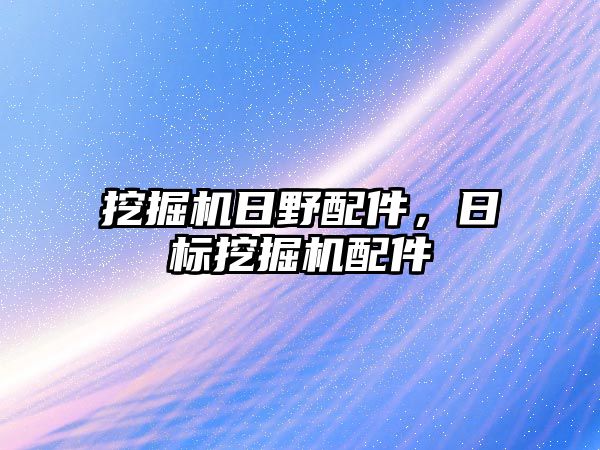 挖掘機日野配件，日標挖掘機配件