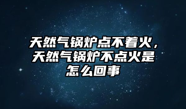 天然氣鍋爐點不著火，天然氣鍋爐不點火是怎么回事