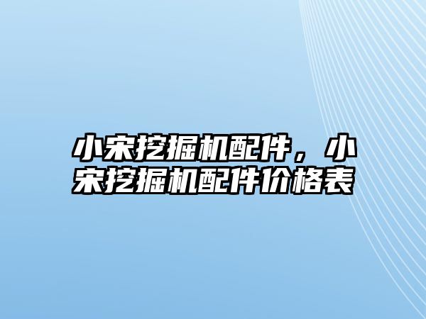 小宋挖掘機配件，小宋挖掘機配件價格表