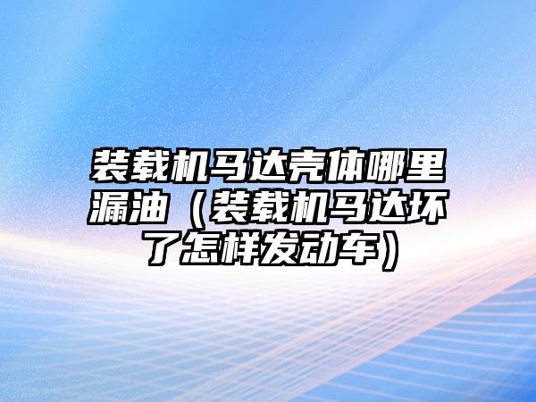 裝載機馬達殼體哪里漏油（裝載機馬達壞了怎樣發動車）