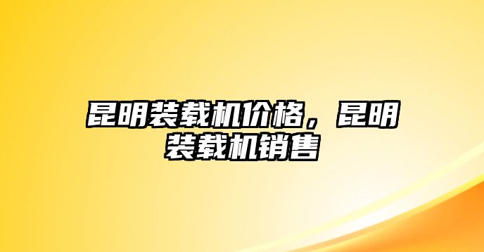 昆明裝載機價格，昆明裝載機銷售