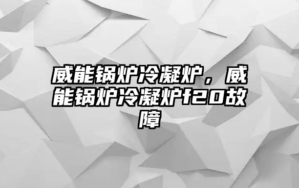 威能鍋爐冷凝爐，威能鍋爐冷凝爐f20故障