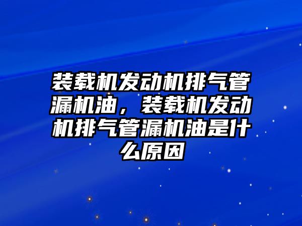 裝載機發(fā)動機排氣管漏機油，裝載機發(fā)動機排氣管漏機油是什么原因