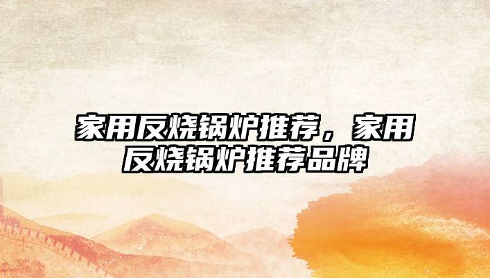 家用反燒鍋爐推薦，家用反燒鍋爐推薦品牌