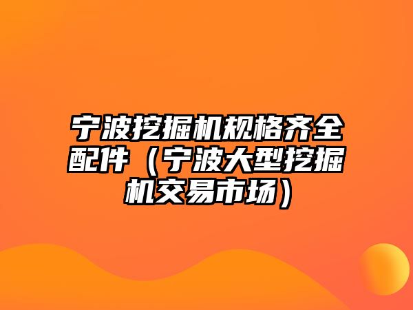 寧波挖掘機規格齊全配件（寧波大型挖掘機交易市場）