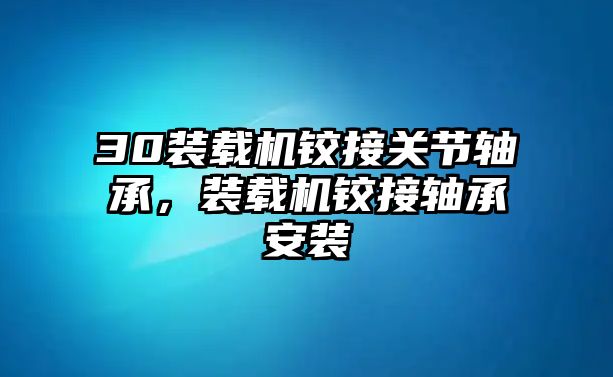 30裝載機鉸接關(guān)節(jié)軸承，裝載機鉸接軸承安裝