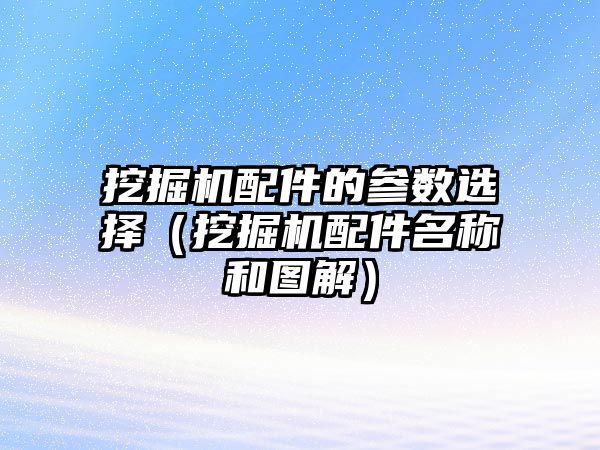 挖掘機配件的參數選擇（挖掘機配件名稱和圖解）