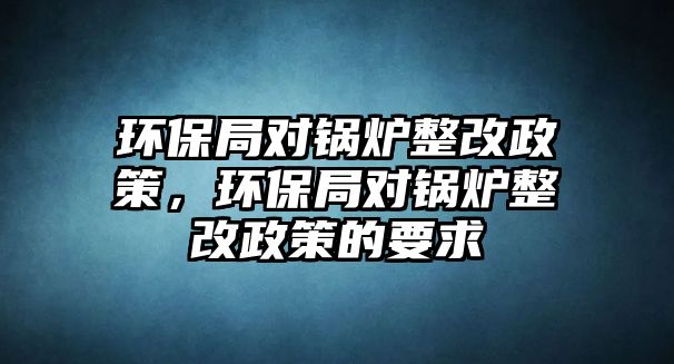 環保局對鍋爐整改政策，環保局對鍋爐整改政策的要求