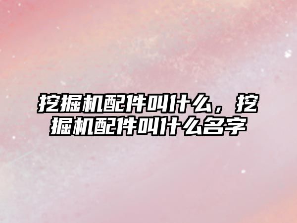 挖掘機配件叫什么，挖掘機配件叫什么名字