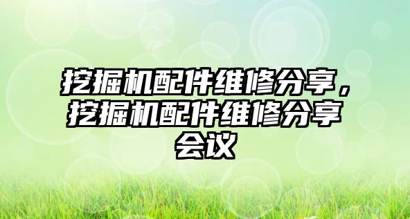 挖掘機(jī)配件維修分享，挖掘機(jī)配件維修分享會(huì)議