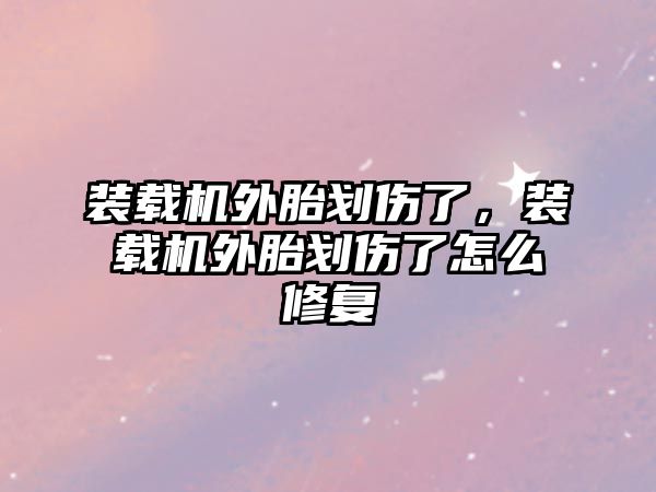 裝載機外胎劃傷了，裝載機外胎劃傷了怎么修復