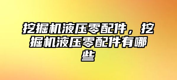 挖掘機液壓零配件，挖掘機液壓零配件有哪些